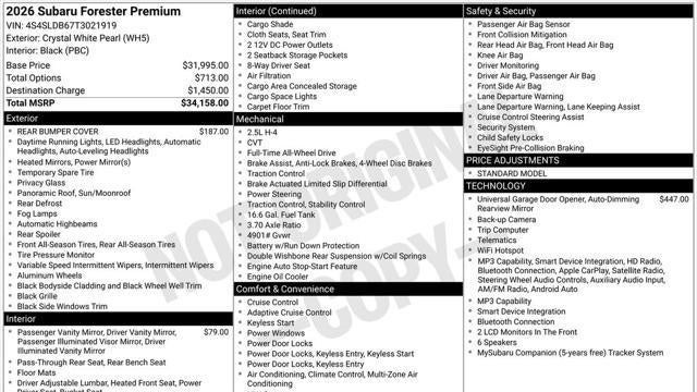 2026 Subaru Forester Premium