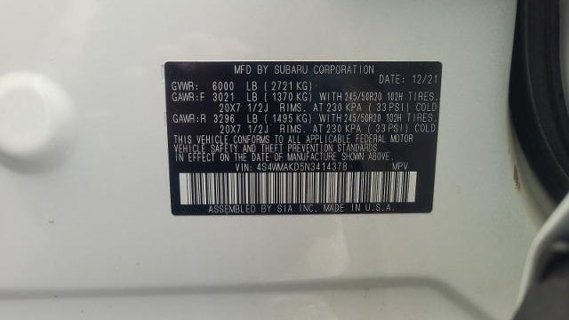 2022 Subaru Ascent Limited 8-Passenger