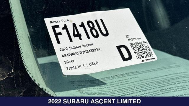 2022 Subaru Ascent Limited 7-Passenger