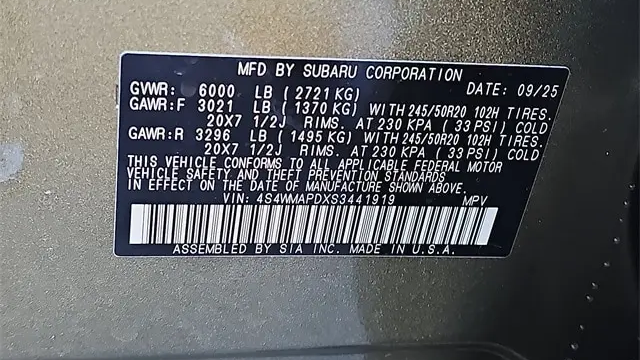 2025 Subaru Ascent Limited 7-Passenger