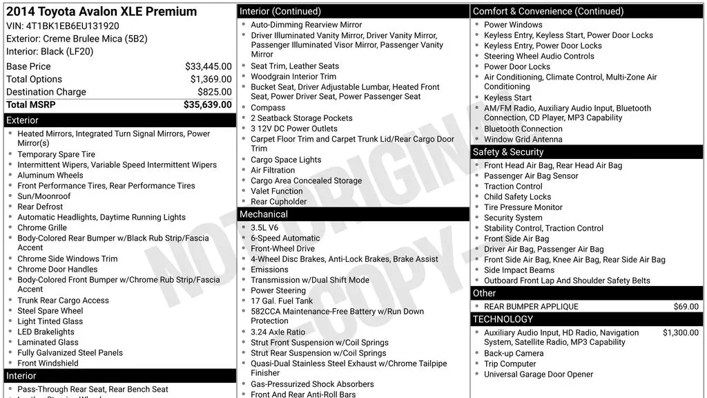 2014 Toyota Avalon XLE