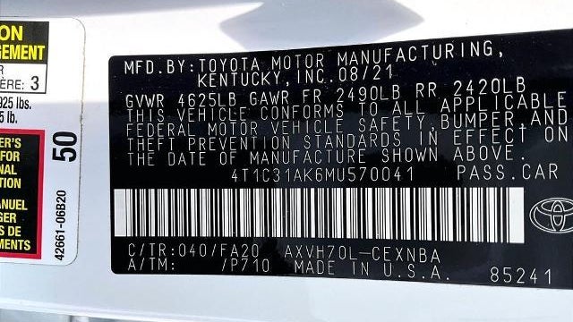 2021 Toyota Camry Hybrid LE