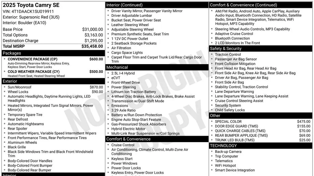 2025 Toyota Camry SE