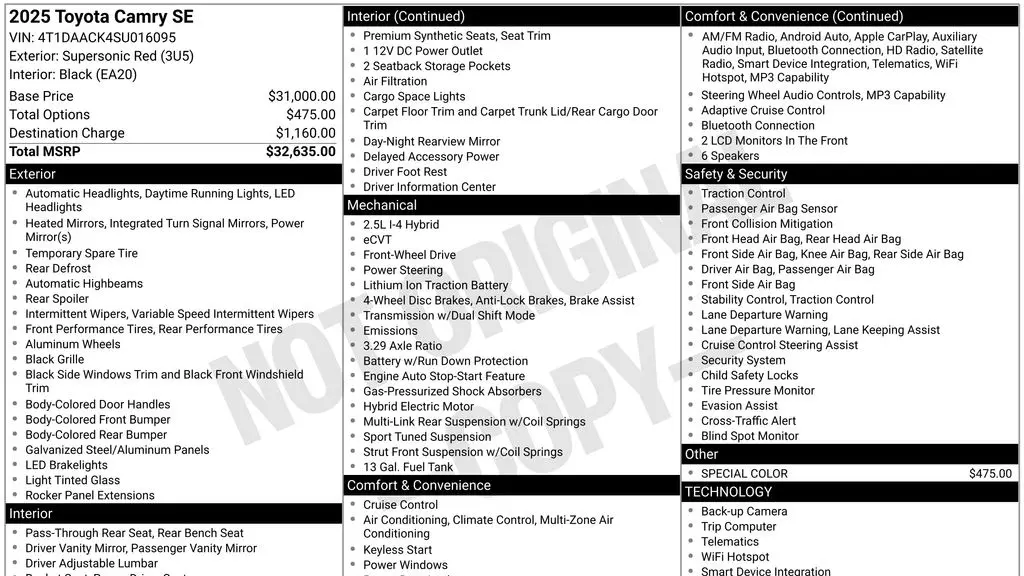 2025 Toyota Camry SE