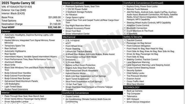 2025 Toyota Camry SE