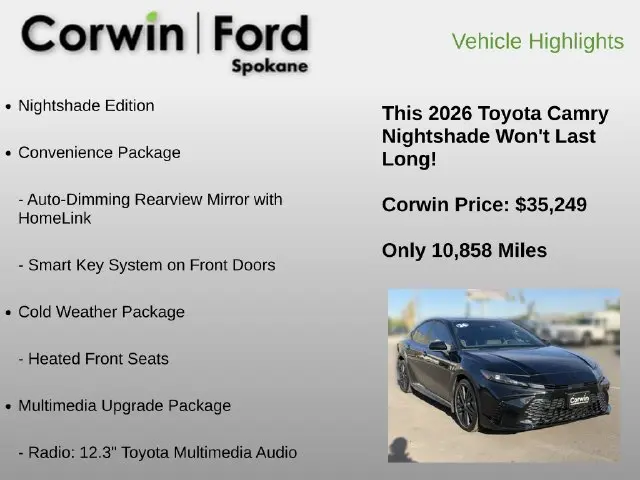 2026 Toyota Camry - $35,249