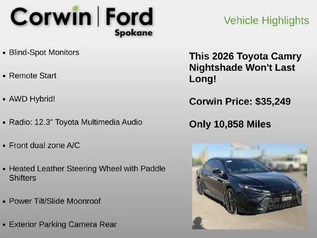 2026 Toyota Camry - $35,249