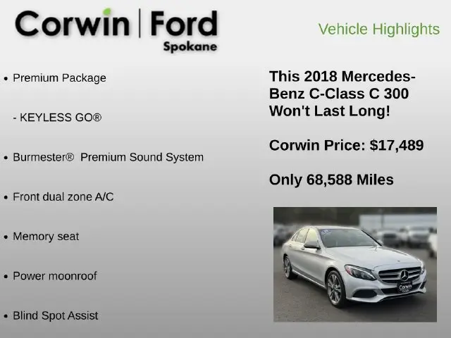 2018 Mercedes-Benz C-Class - $17,489