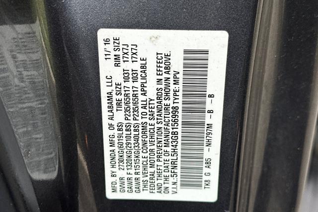 2016 Honda Odyssey - $13,493