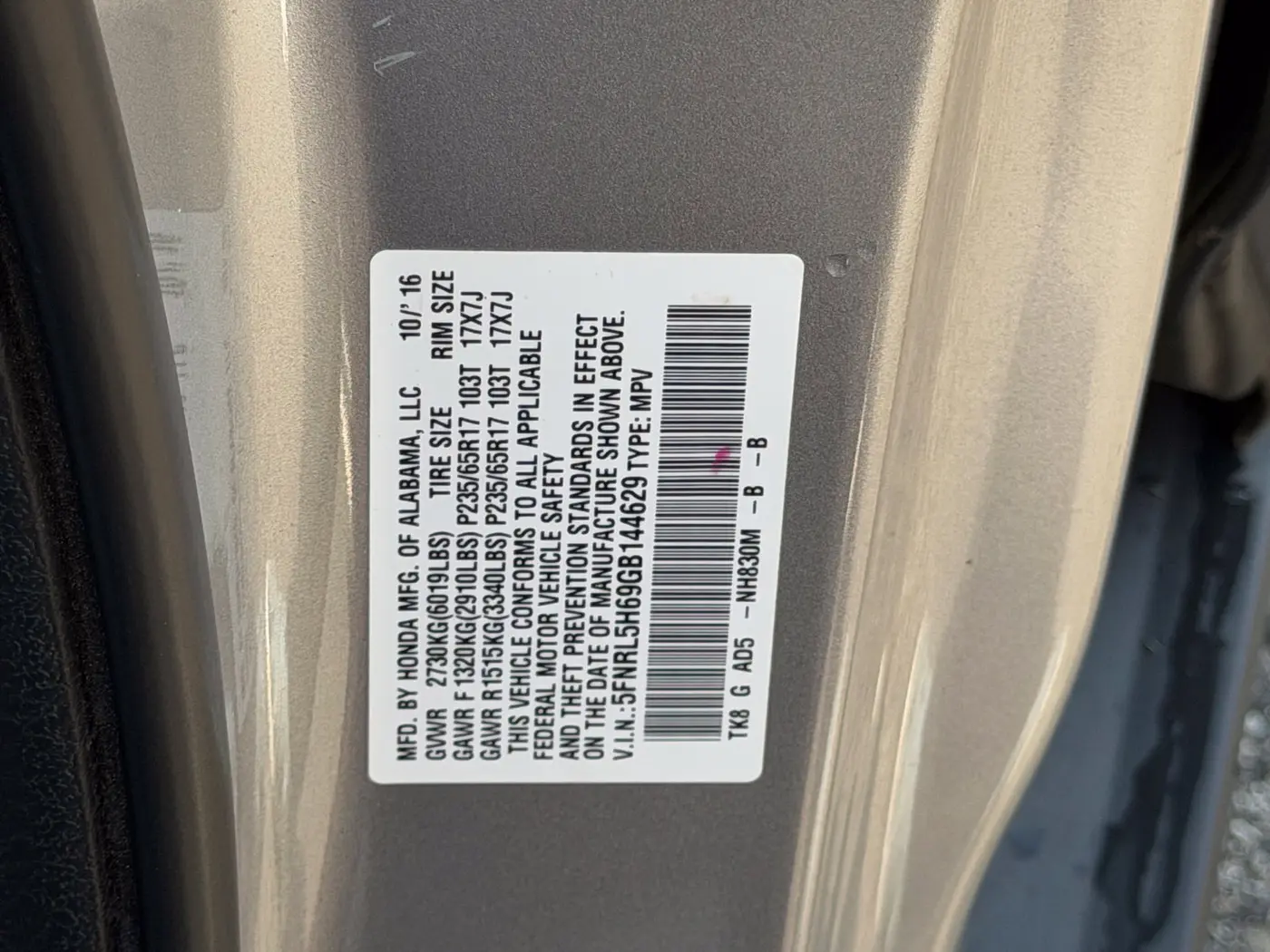 2016 Honda Odyssey - $10,995