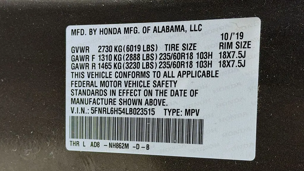 2020 Honda Odyssey EX