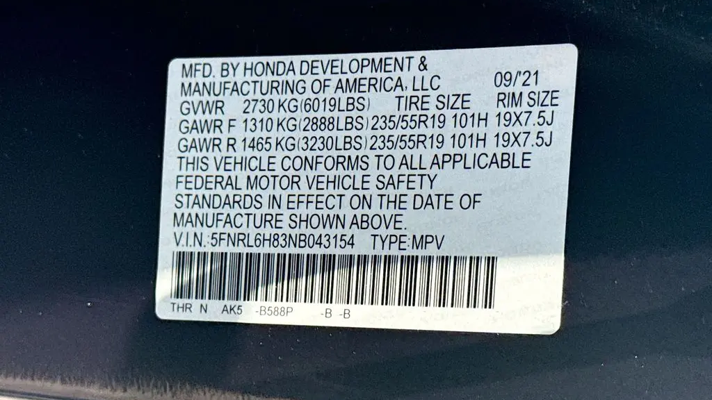 2022 Honda Odyssey Touring