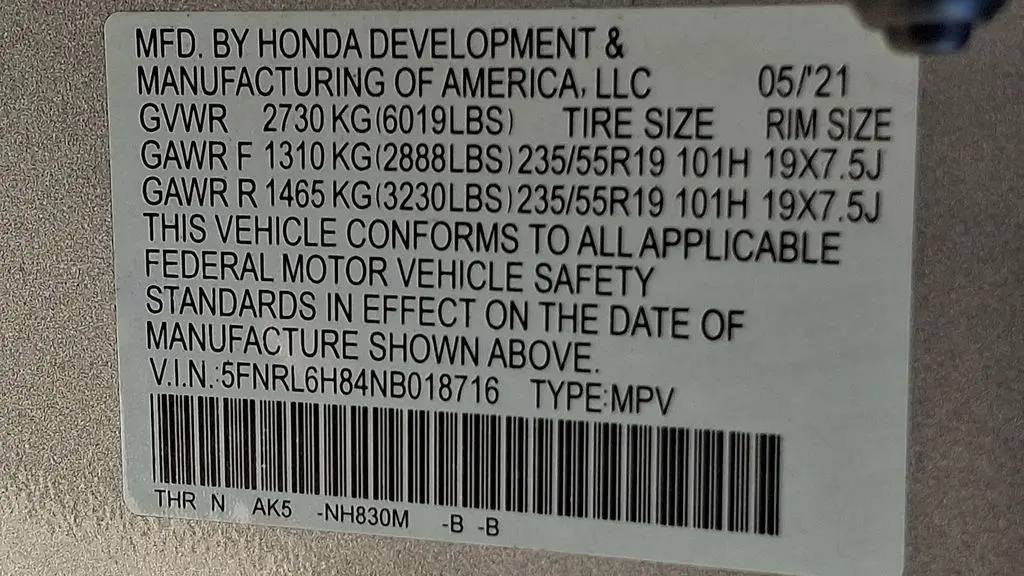 2022 Honda Odyssey Touring