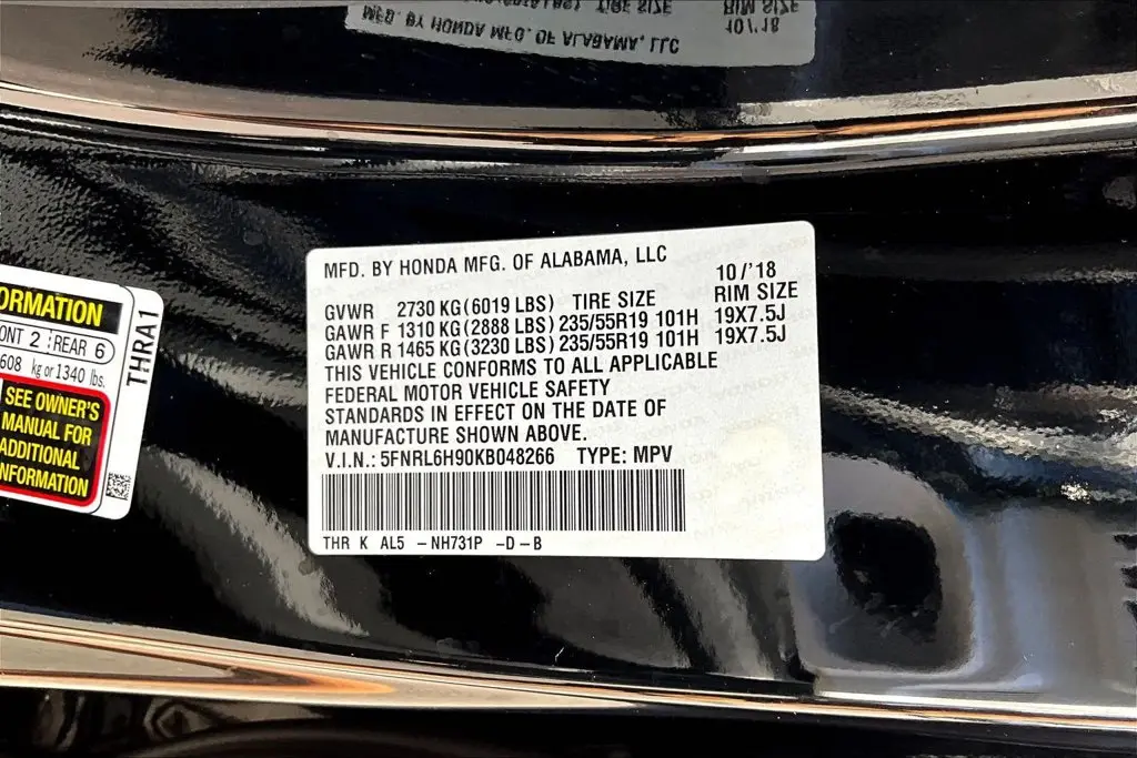 2019 Honda Odyssey - $21,989