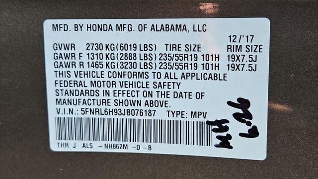 2018 Honda Odyssey Elite