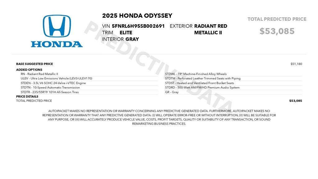 2025 Honda Odyssey Elite