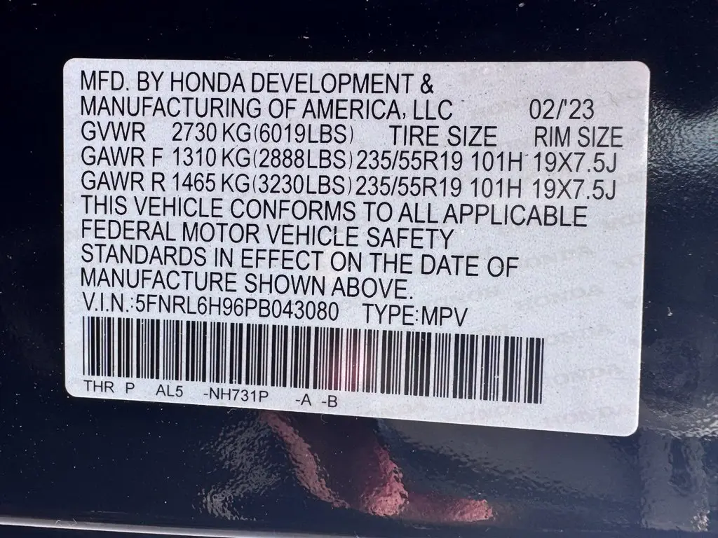 2023 Honda Odyssey - $38,286