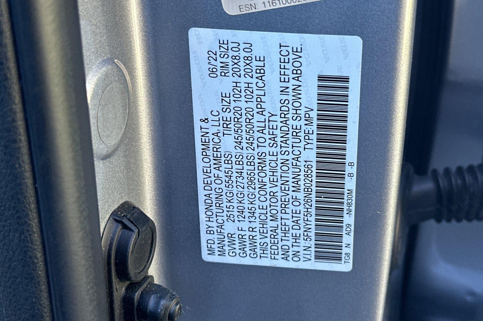 2022 Honda Pilot - $26,106