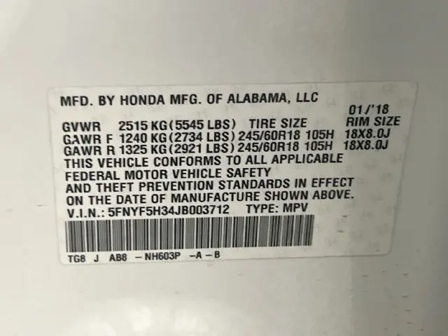2018 Honda Pilot - $17,900