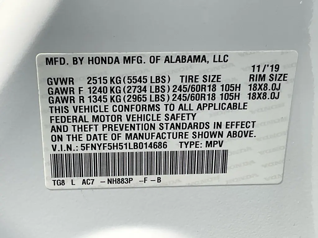 2020 Honda Pilot - $18,985