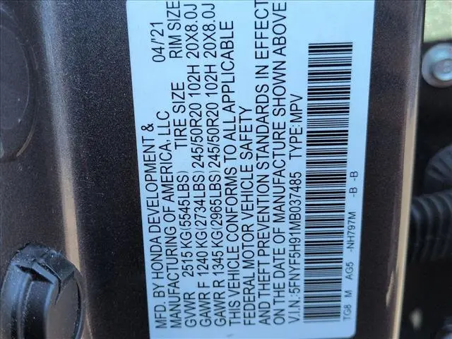 2021 Honda Pilot - $32,327