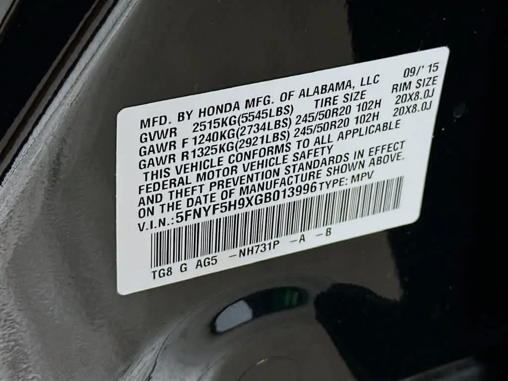 2016 Honda Pilot - $15,588
