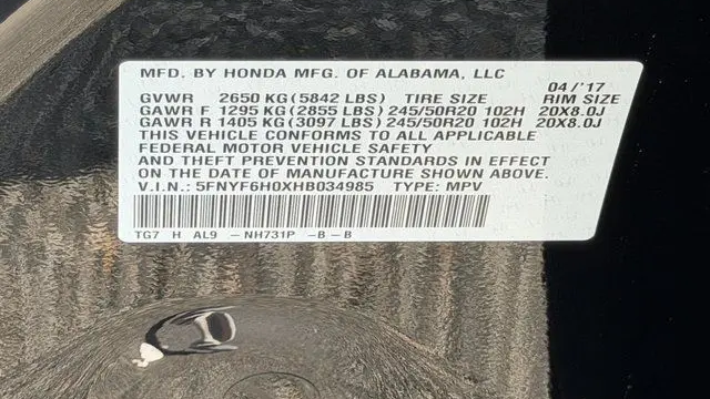 2017 Honda Pilot Elite