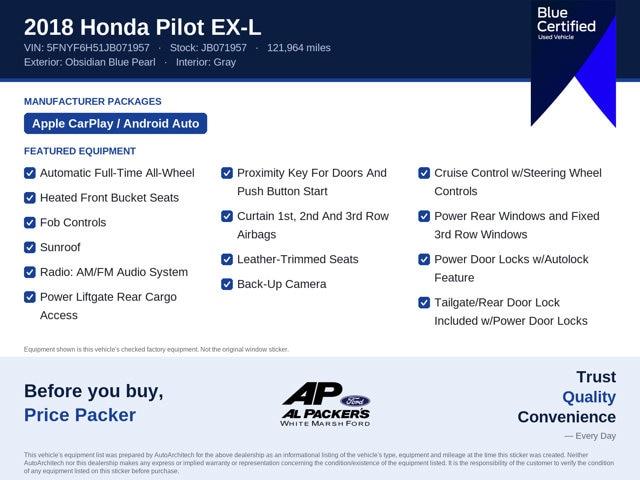 2018 Honda Pilot - $16,799