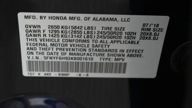 2019 Honda Pilot Touring