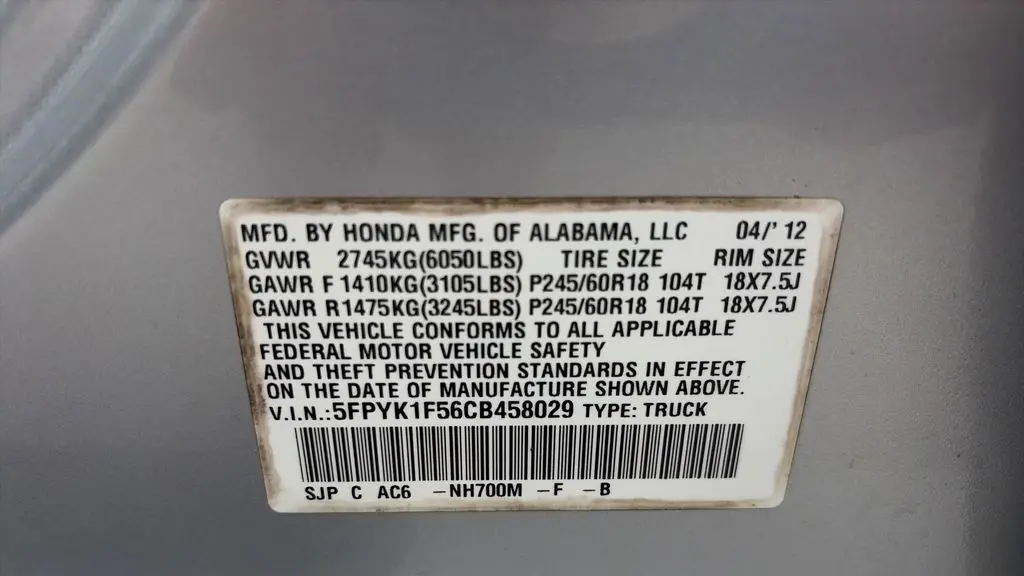 2012 Honda Ridgeline RTL
