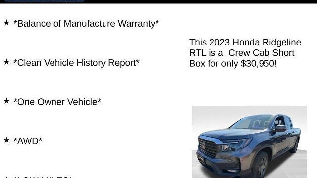 2023 Honda Ridgeline RTL