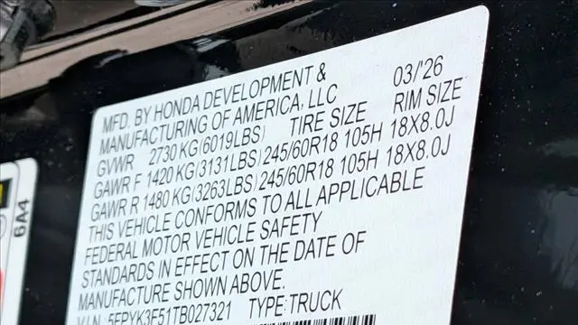 2026 Honda Ridgeline RTL