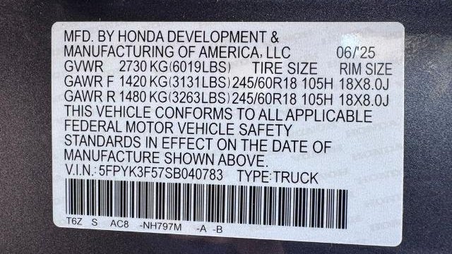 2025 Honda Ridgeline RTL