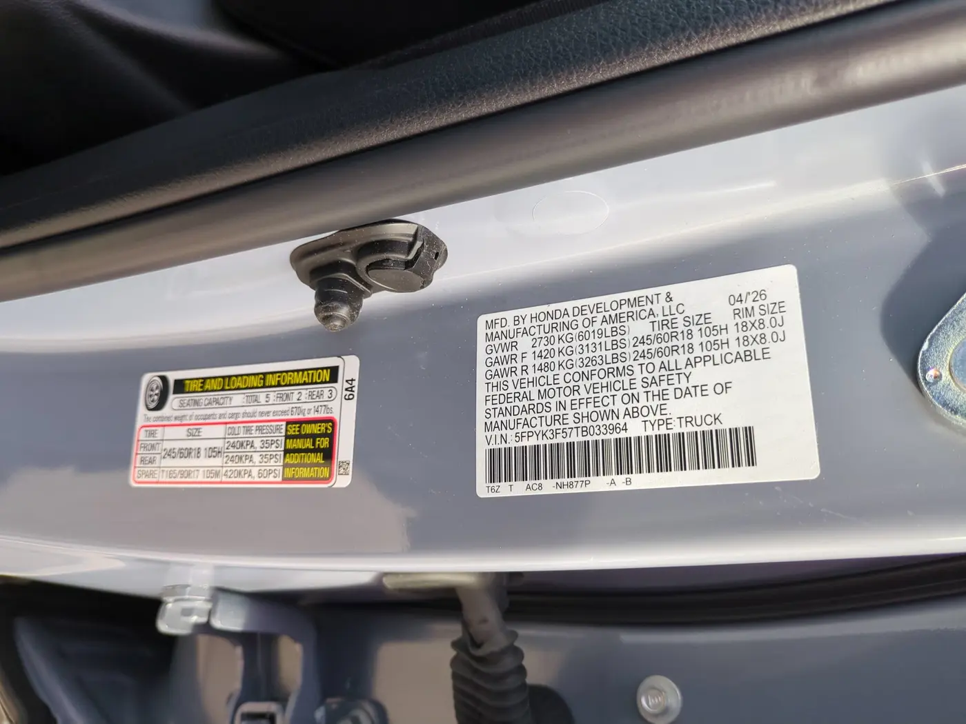 2026 Honda Ridgeline - $39,824