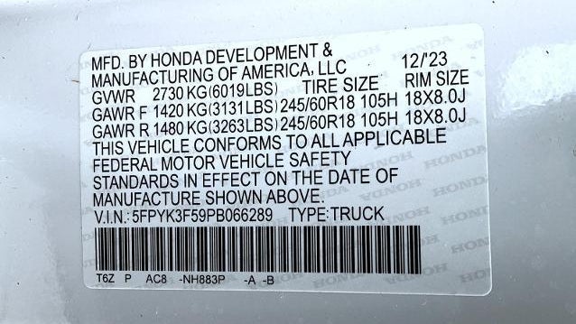 2023 Honda Ridgeline RTL