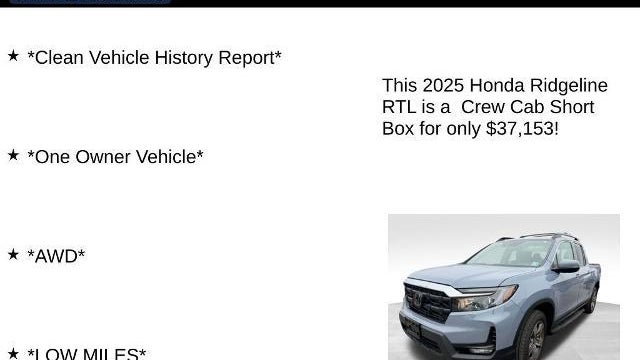 2025 Honda Ridgeline RTL
