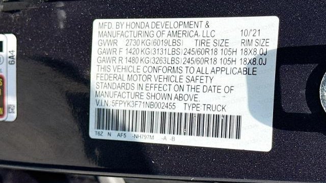 2022 Honda Ridgeline RTL-E
