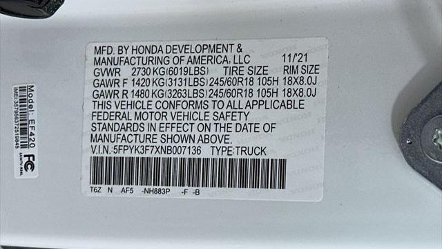2022 Honda Ridgeline RTL-E
