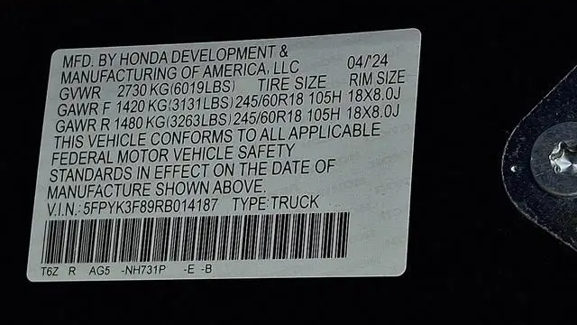 2024 Honda Ridgeline Black Edition