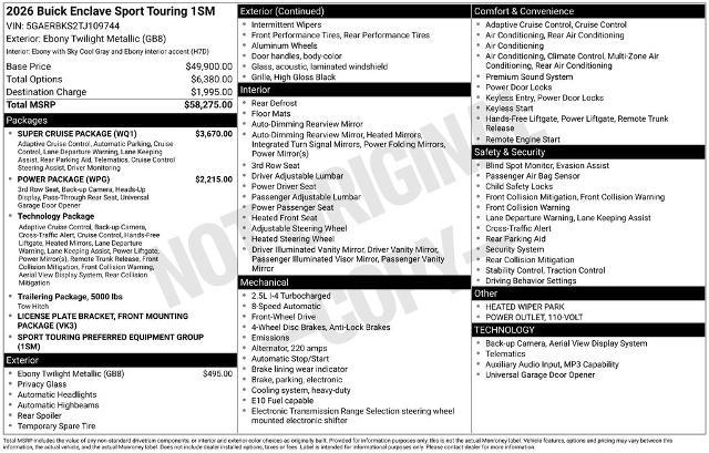 2026 Buick Enclave - $45,970