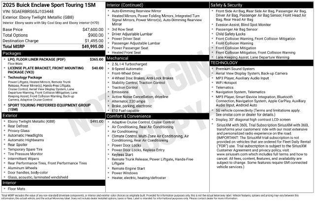 2025 Buick Enclave - $36,989