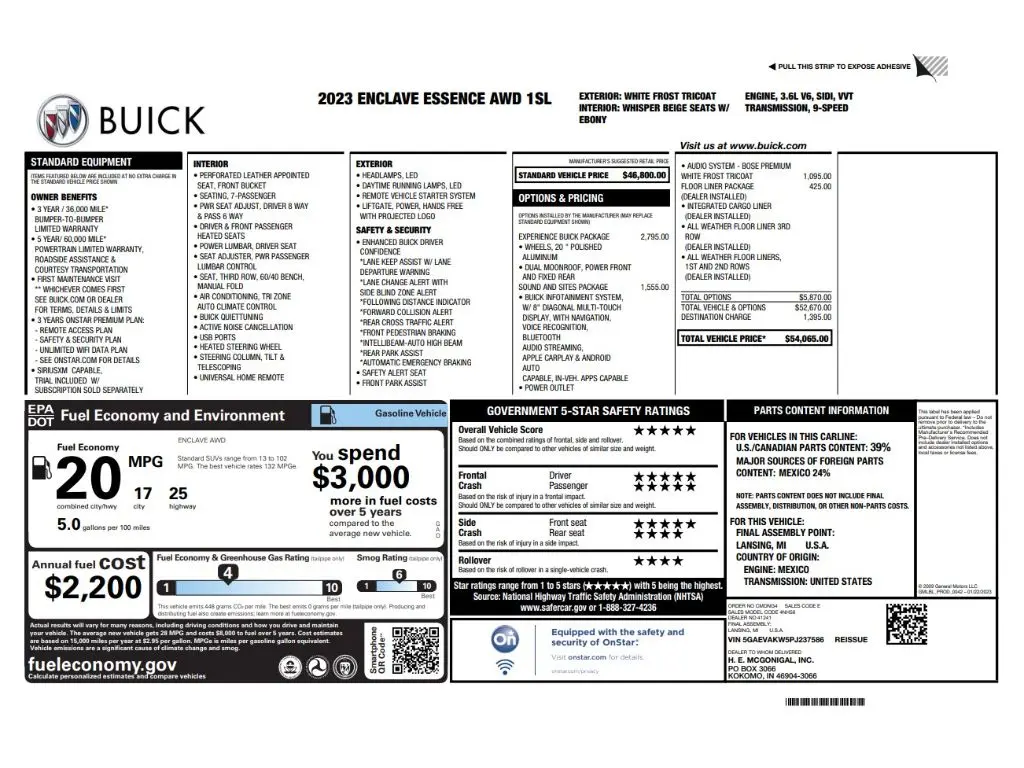 2023 Buick Enclave - $32,998