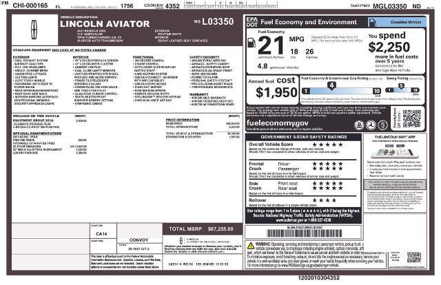 2021 Lincoln Aviator Reserve — photo 1 of 24