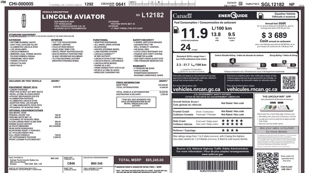 2025 Lincoln Aviator Reserve