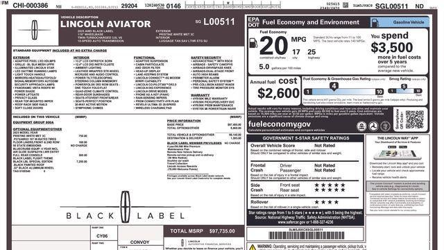 2025 Lincoln Aviator Black Label