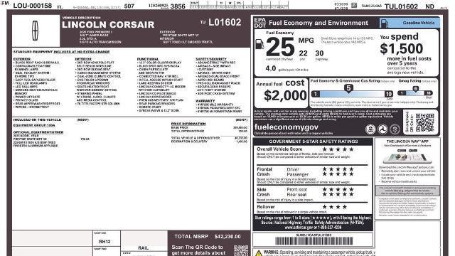 2026 Lincoln Corsair Premiere