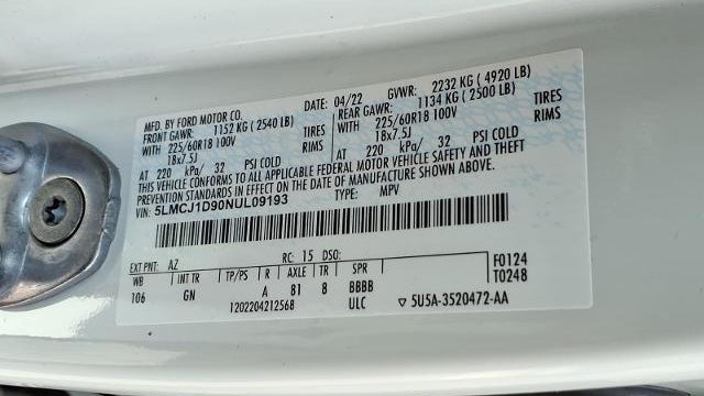 2022 Lincoln Corsair Standard