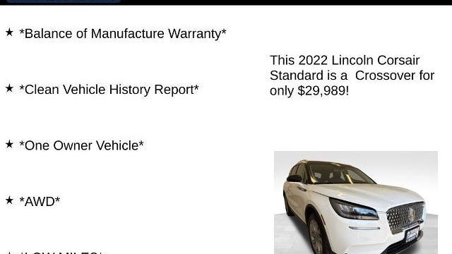 2022 Lincoln Corsair Standard