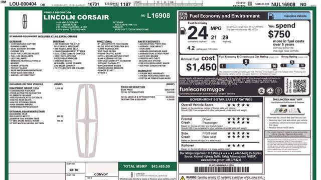 2022 Lincoln Corsair Standard