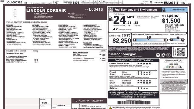 2024 Lincoln Corsair Premiere